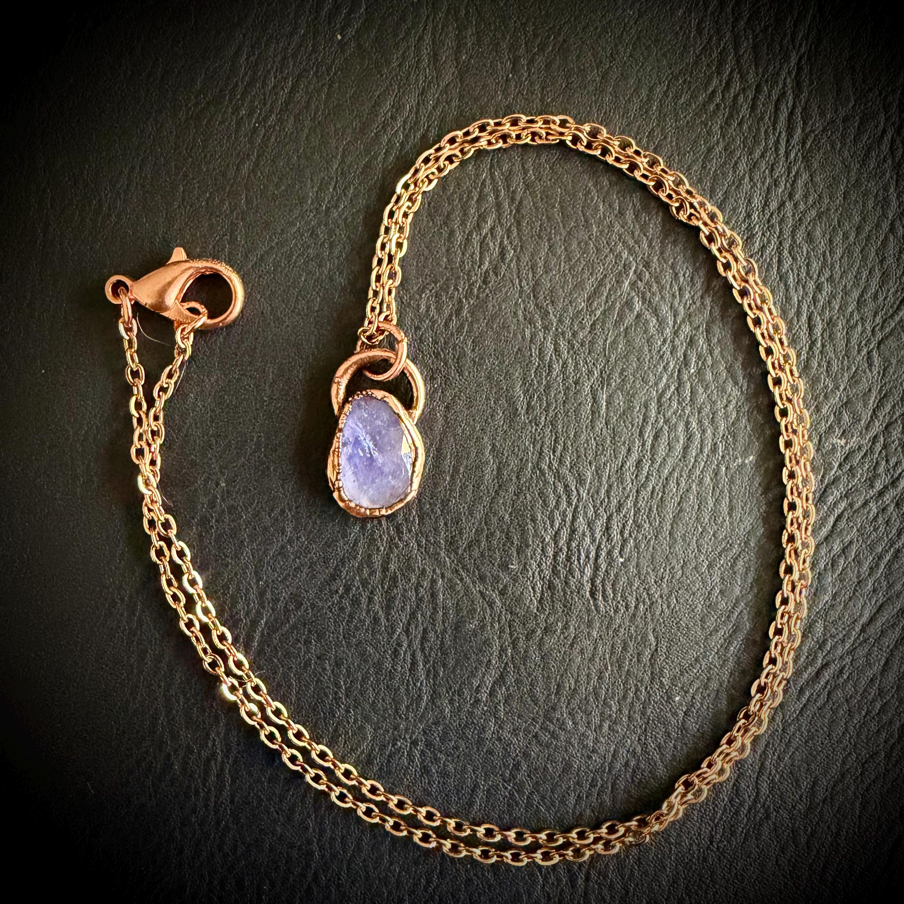 Electroformed Tanzanite Rose Cut Crystal Necklace __etsy:7413774741