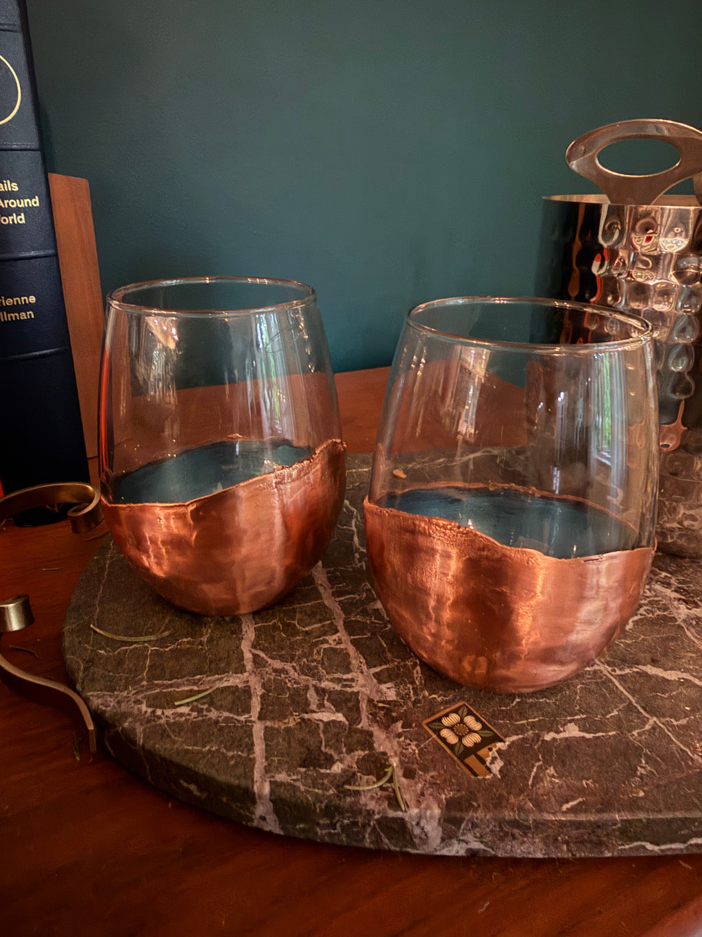 Electroformed Copper Wine Glasses