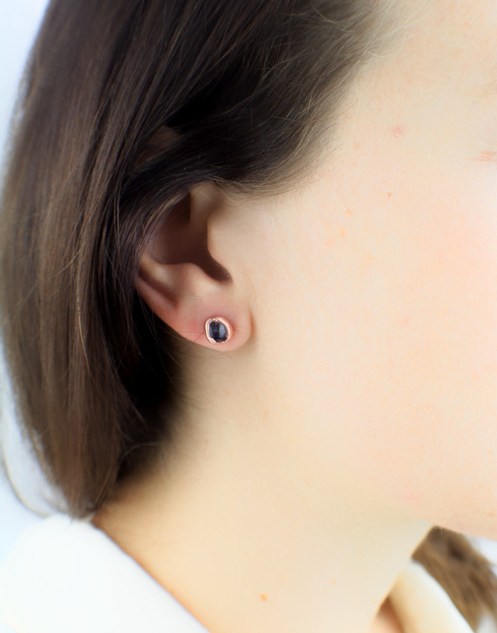 Electroformed Copper Amethyst Earrings, February Birthstone