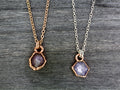 Ruby Necklace / July Birthstone / Dainty Hexagonal Necklace / Electroformed Jewelry