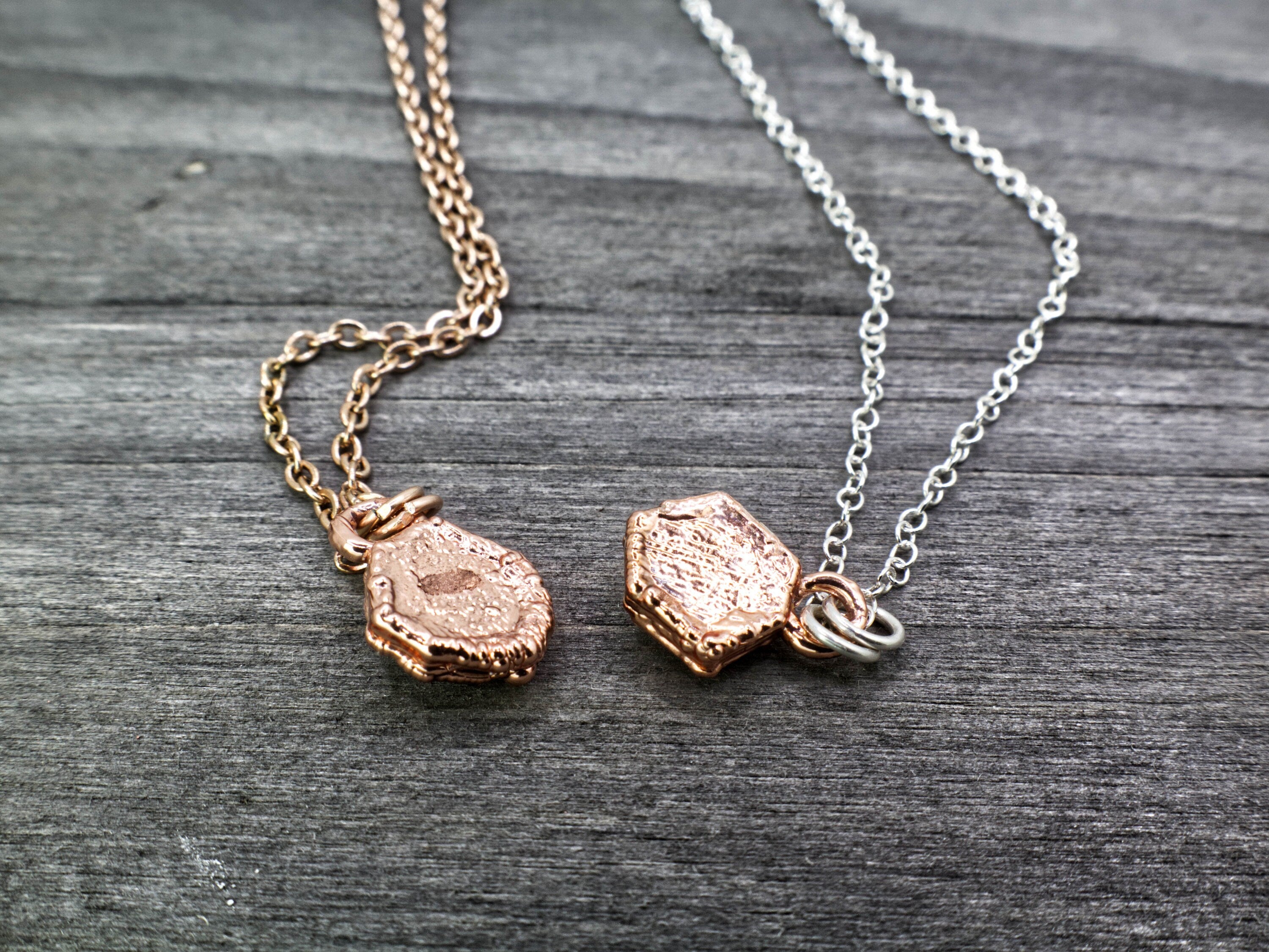 Ruby Necklace / July Birthstone / Dainty Hexagonal Necklace / Electroformed Jewelry