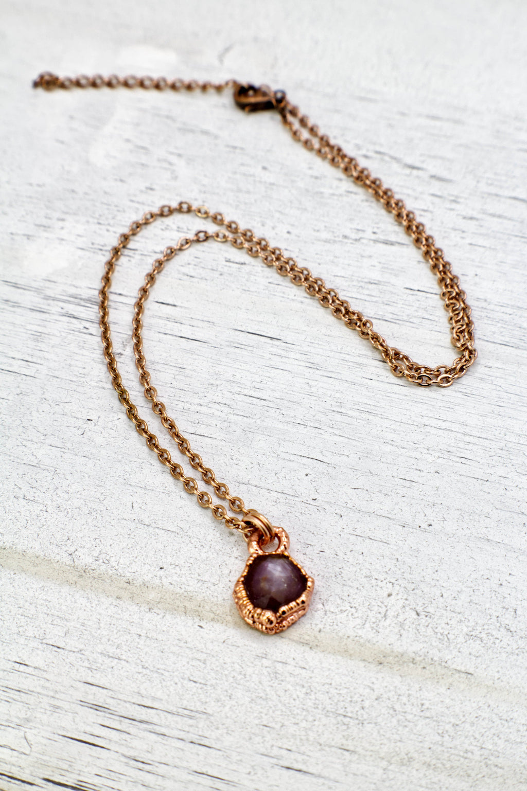 Ruby Necklace / July Birthstone / Dainty Hexagonal Necklace / Electroformed Jewelry