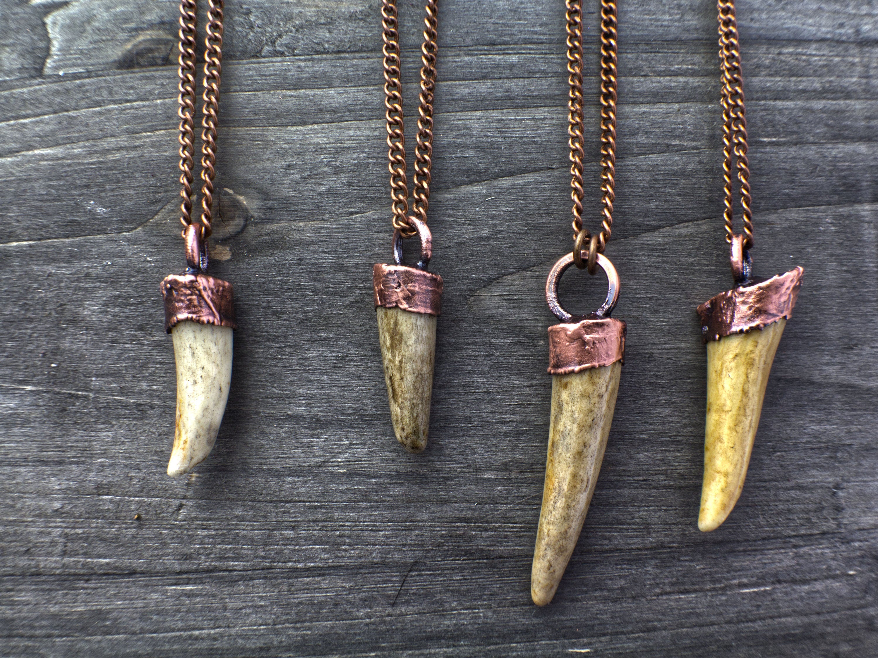 Electroformed Copper Deer Antler Necklace: Woodland Jewelry