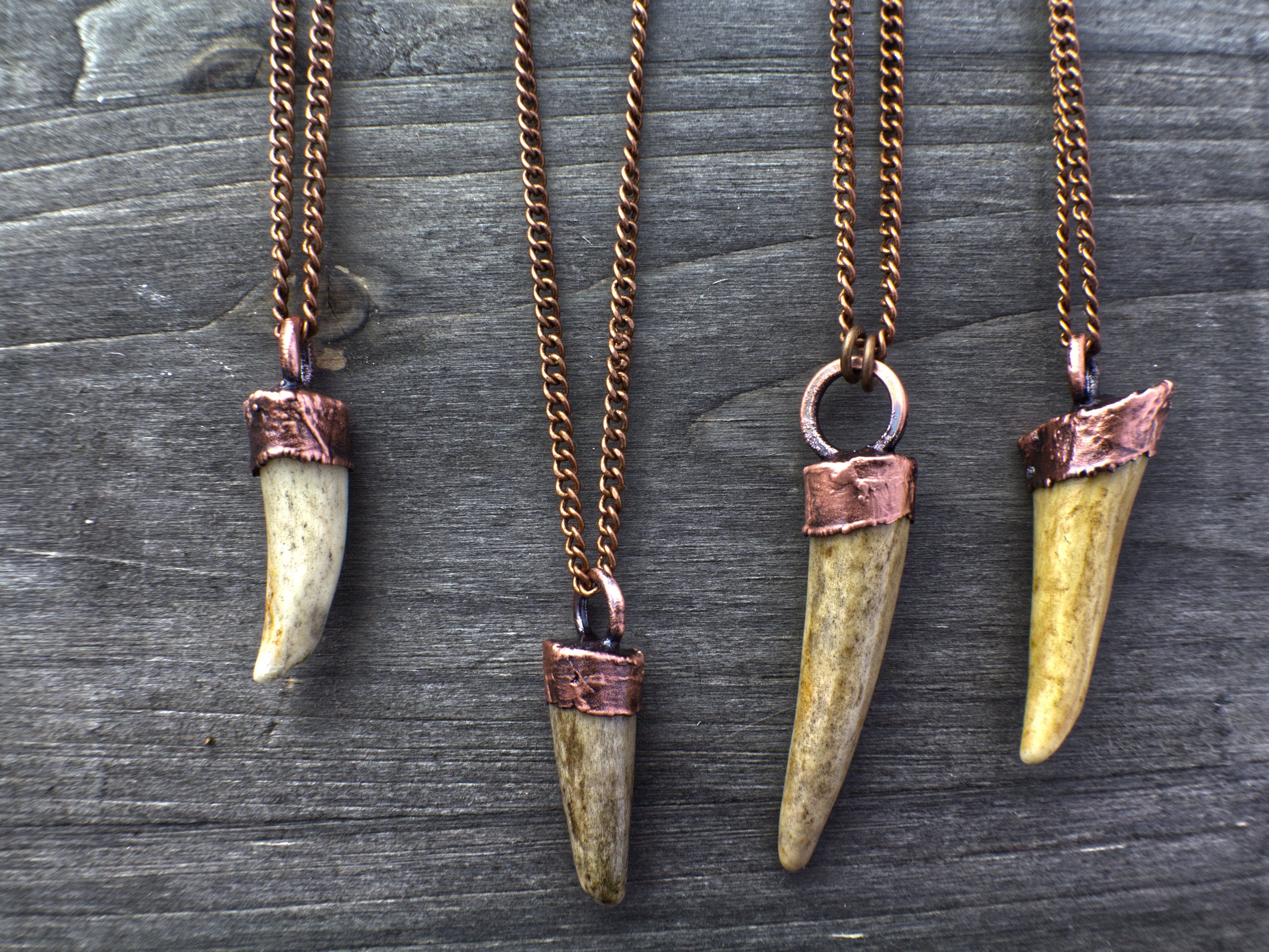 Electroformed Copper Deer Antler Necklace: Woodland Jewelry