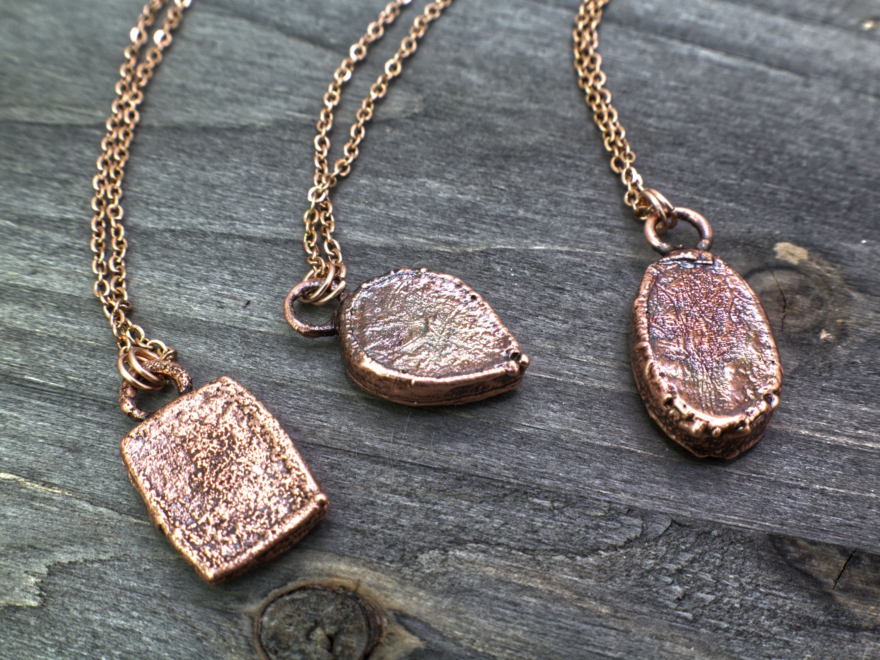 Charoite Necklace / Dainty Rose Cut Crystal Necklace / Electroformed Copper