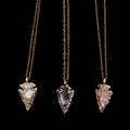 Raw Agate Arrowhead Necklace: Electroformed Copper Jewelry