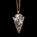 Raw Agate Arrowhead Necklace: Electroformed Copper Jewelry