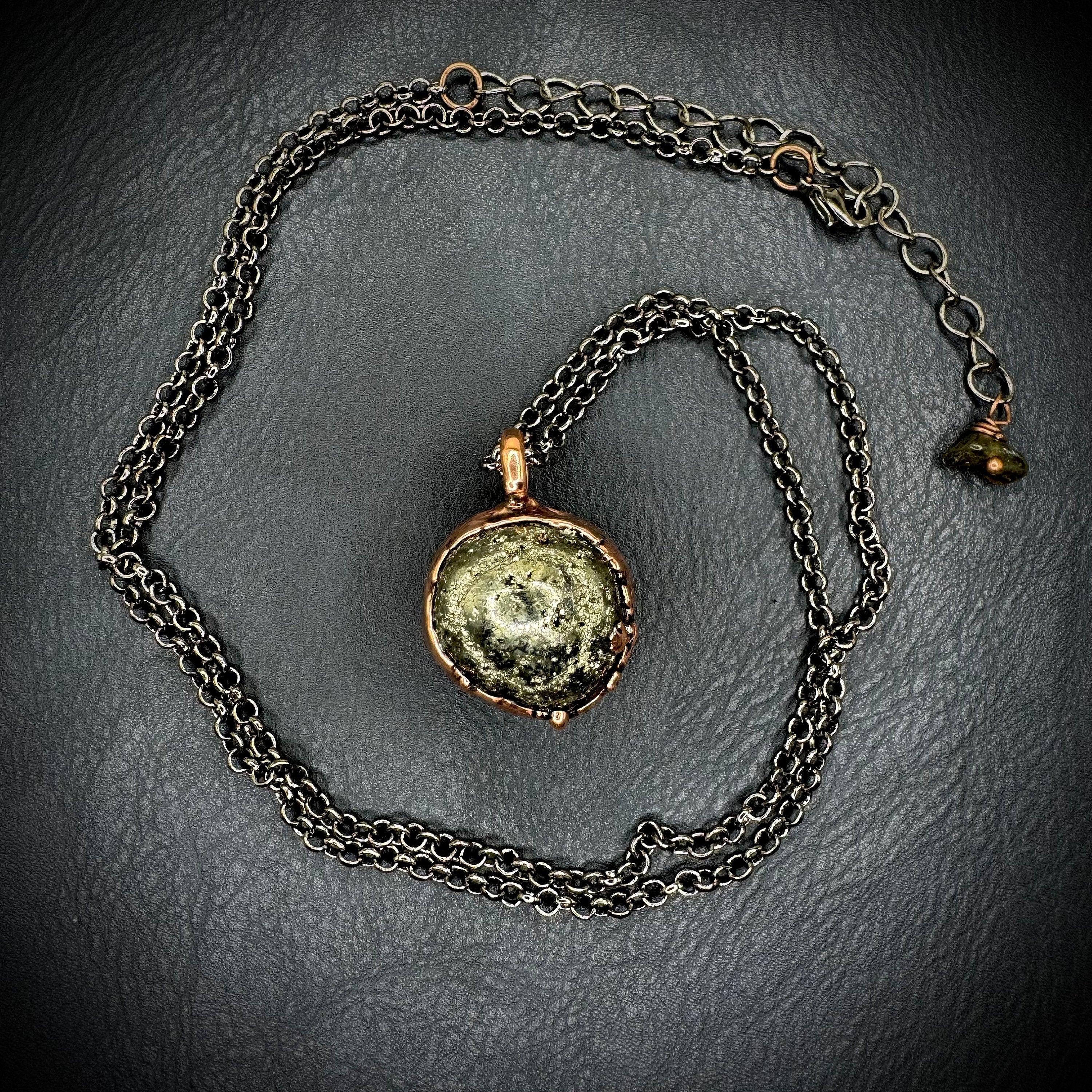Pyrite Necklace / Necklace for Men / Electroformed Copper