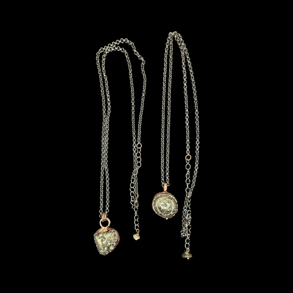 Pyrite Necklace / Necklace for Men / Electroformed Copper