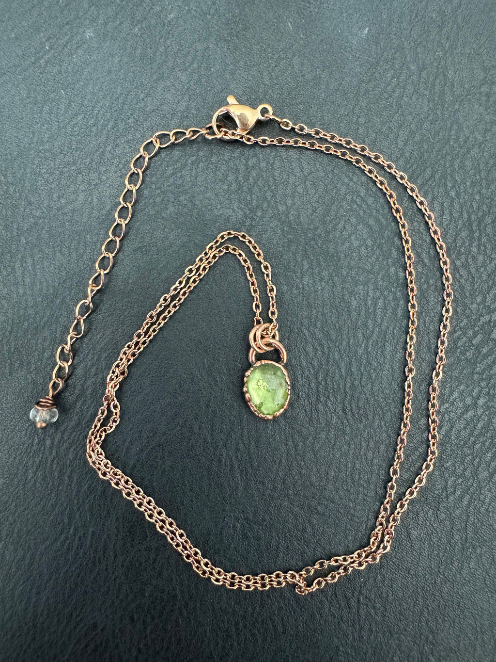 Peridot Necklace / August Birthstone / Rose Cut Crystal Necklace / Electroformed Jewelry