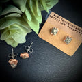 Raw Pyrite Copper Stud Earrings / Copper Studs / Electroformed Jewelry