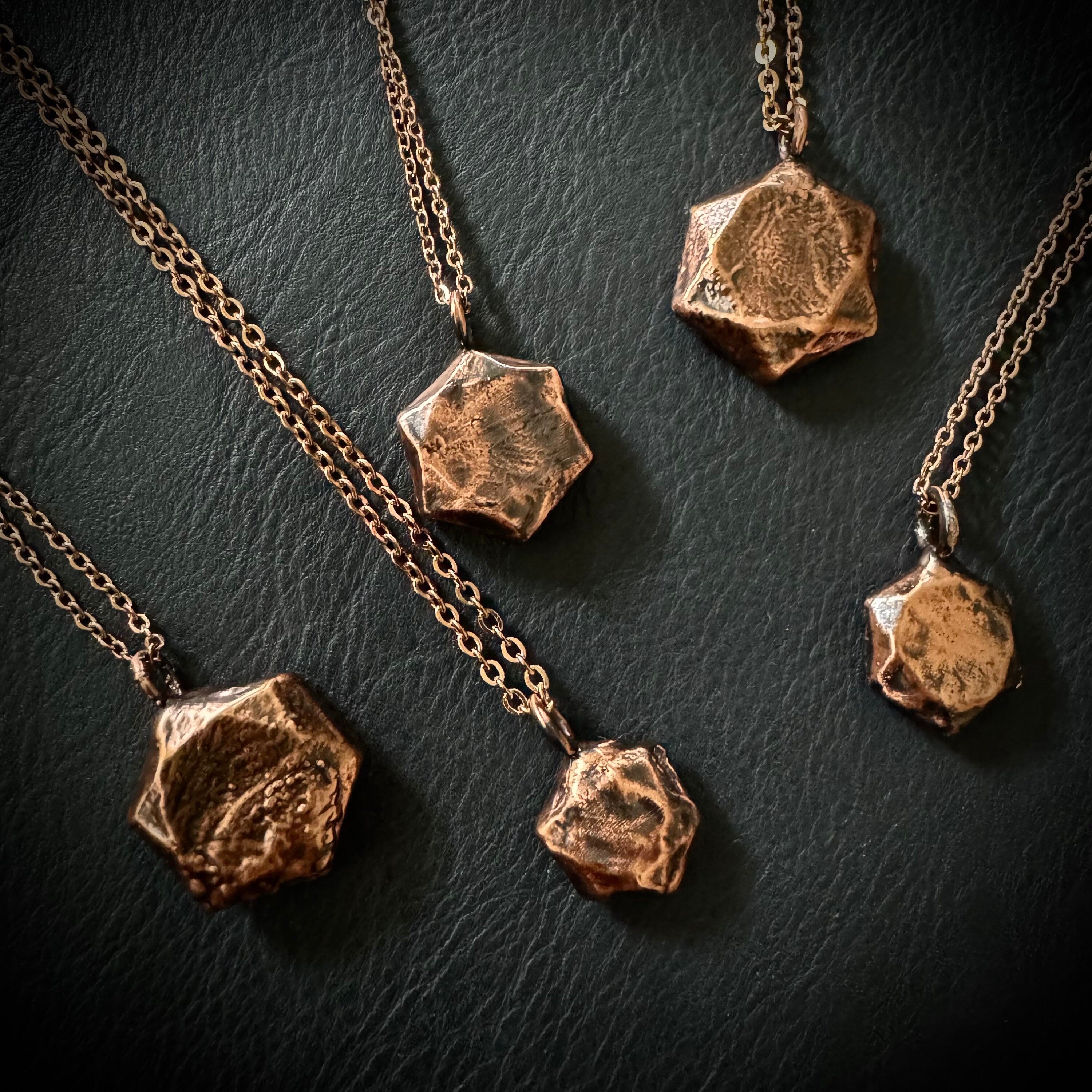 Labradorite Hexagonal Necklace / Gemstone Necklace / Electroformed Jewelry