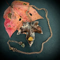 Citrine Real Fall Leaf Necklace / Electroformed Copper Leaf / Nature Inspired Necklace / November Birthstone Necklace / Fall Autumn Necklace