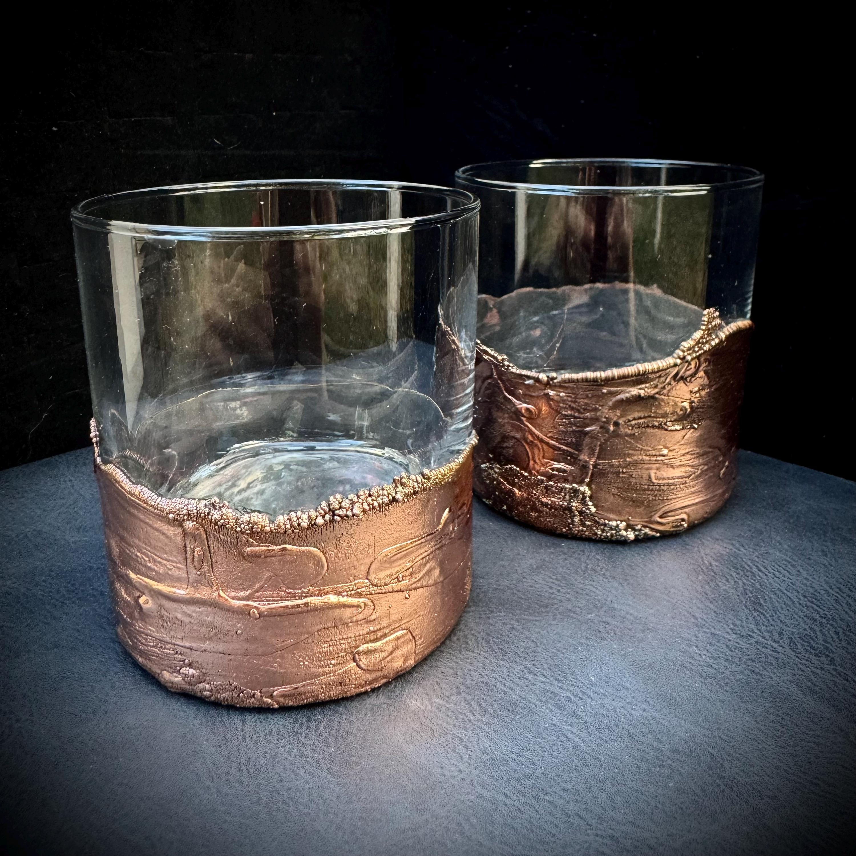 Electroformed Copper Whiskey Glasses