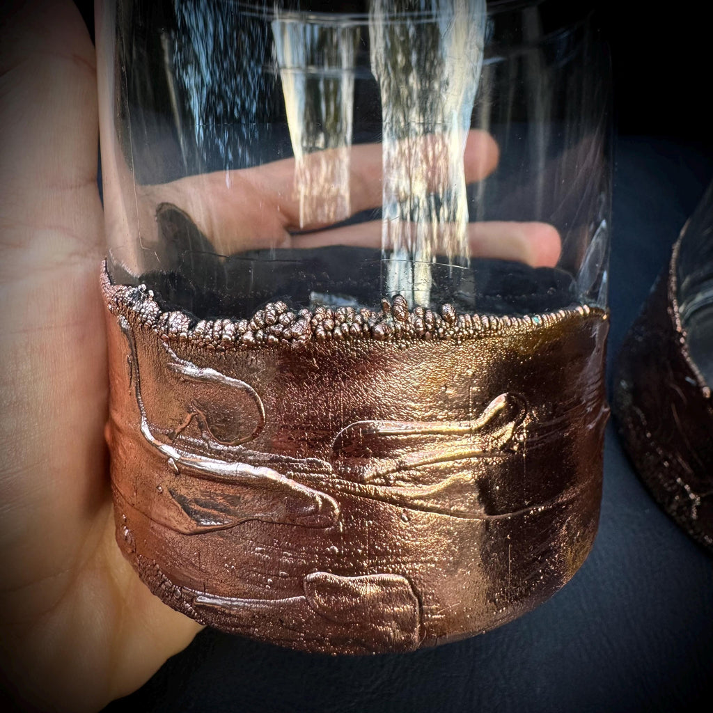 Electroformed Copper Whiskey Glasses