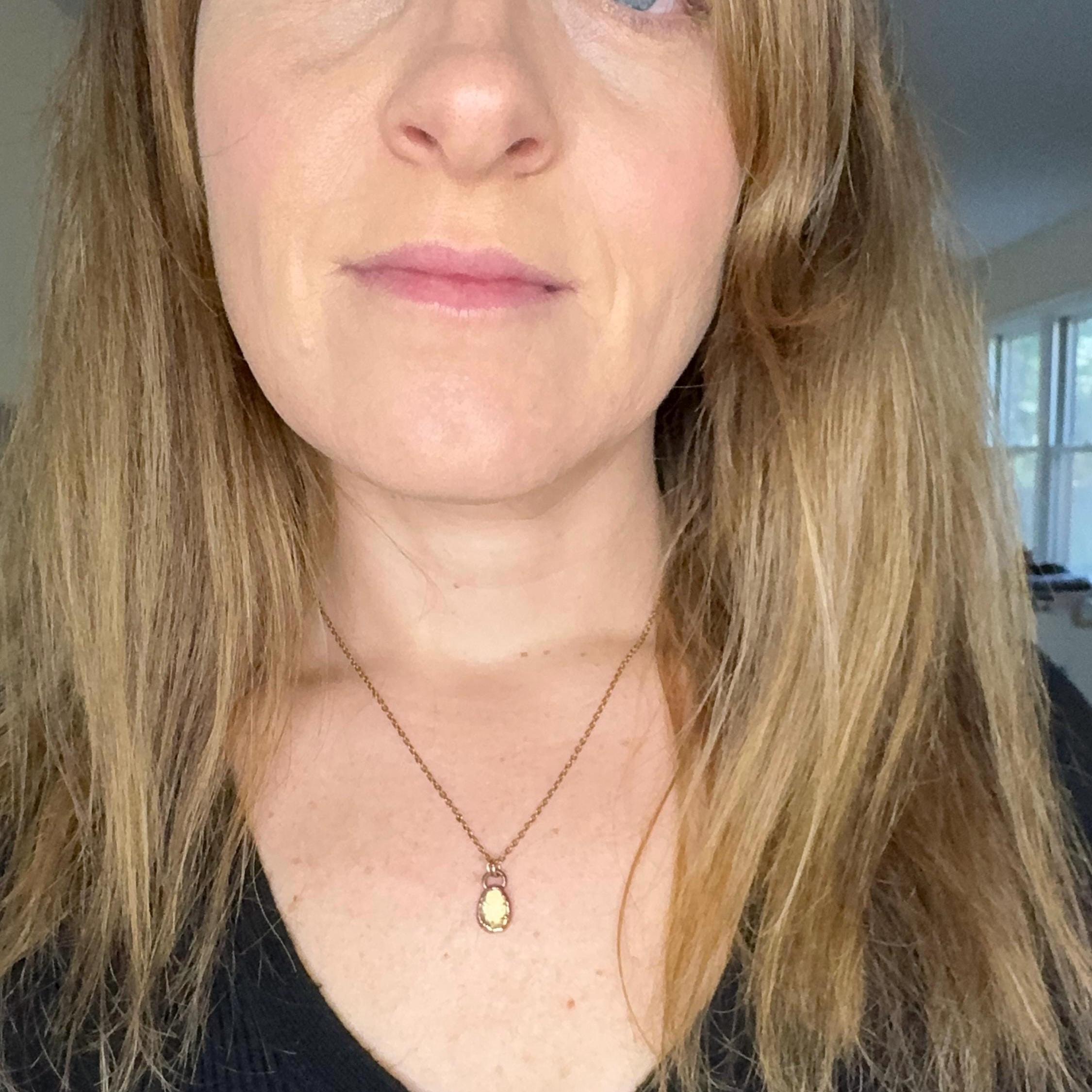 Citrine Necklace: Rose Cut Crystal, November Birthstone