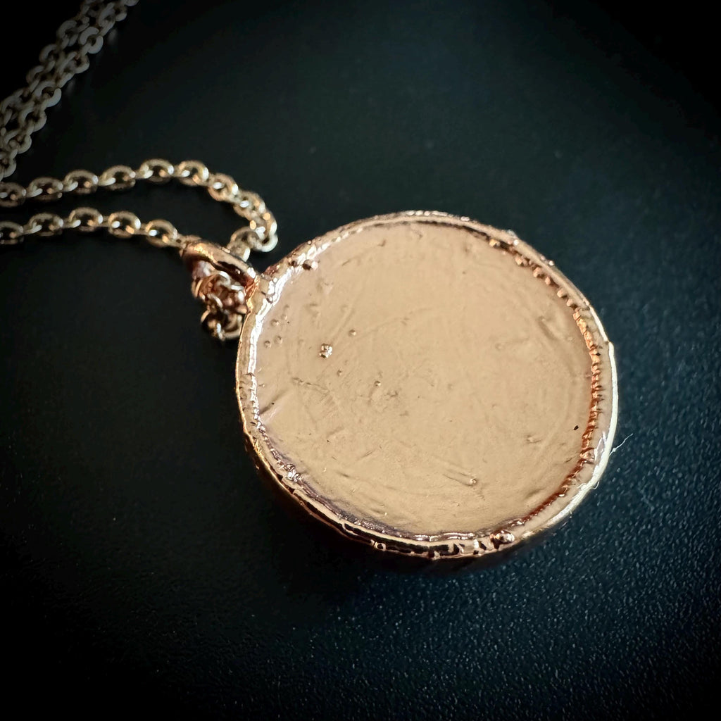 Electroformed Copper Flower Pendant: Dried Floral Resin Necklace