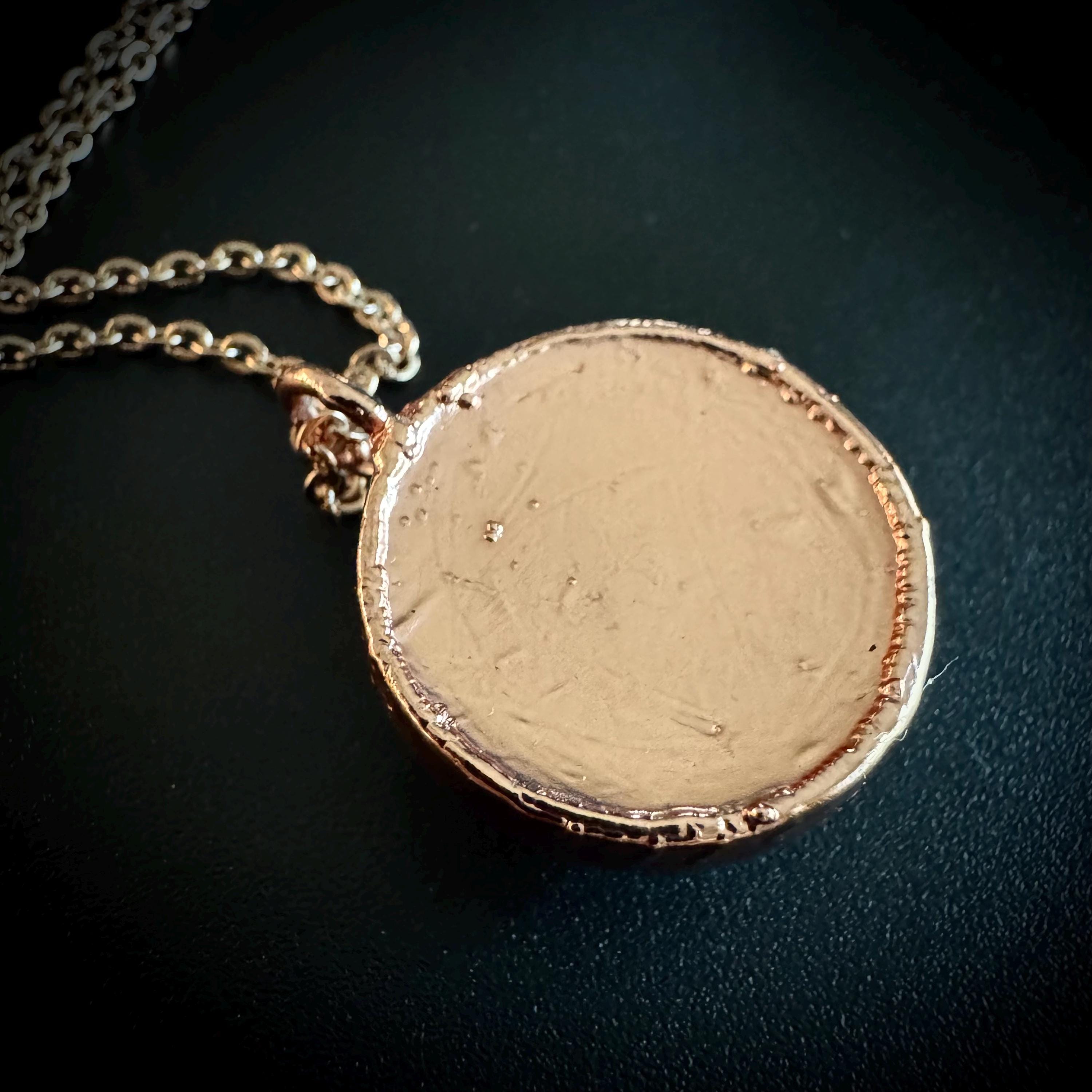 Electroformed Copper Flower Pendant: Dried Floral Resin Necklace