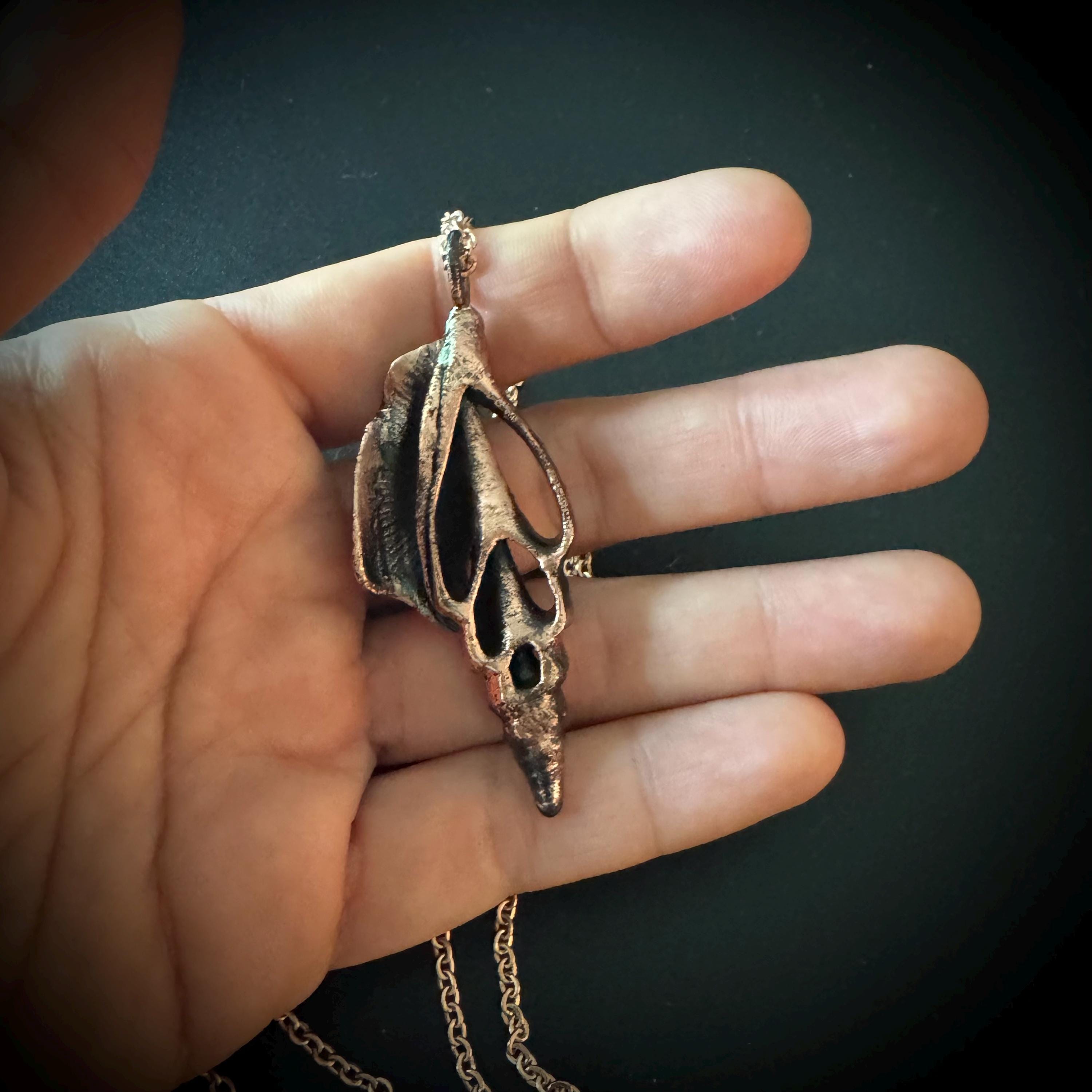 Electroformed Seashell Necklace: Copper-Plated Beach Pendant, Rose Gold Chain