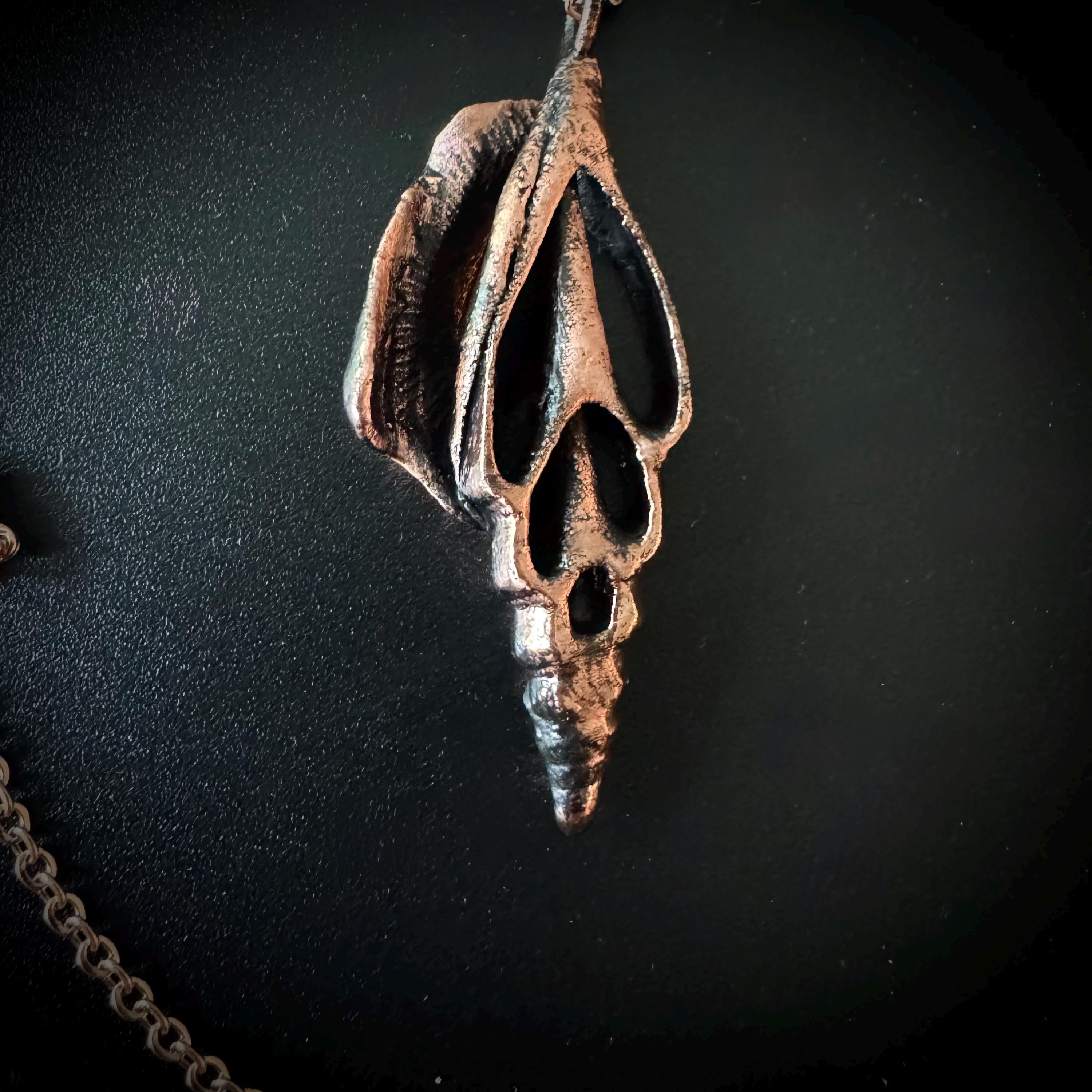 Electroformed Seashell Necklace: Copper-Plated Beach Pendant, Rose Gold Chain