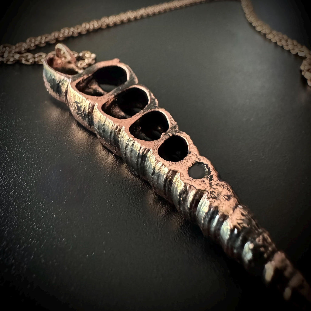Electroformed Seashell Necklace: Copper Coastal Pendant, Rose Gold Chain