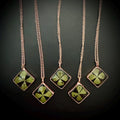 Real Four Leaf Clover Necklace: Copper Electroformed Pendant