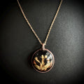 Electroformed Copper Goblincore Mushroom Garden Pendant | Real Plant in Resin | Mushroom Necklace