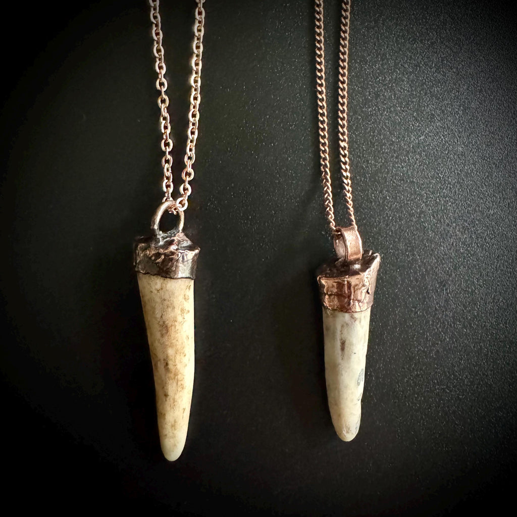 Electroformed Copper Deer Antler Necklace: Woodland Jewelry