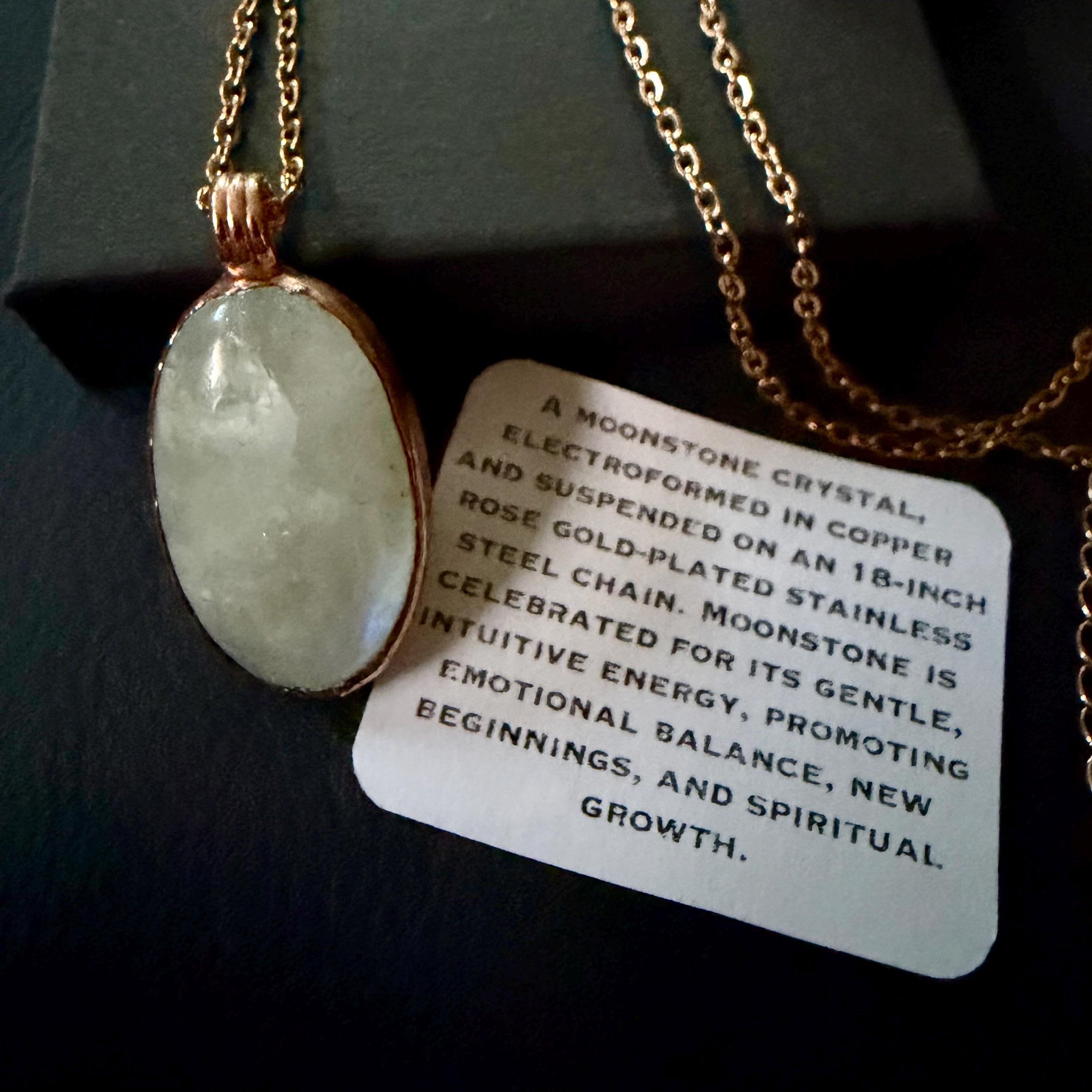 June Birthstone Moonstone Electroformed Necklace