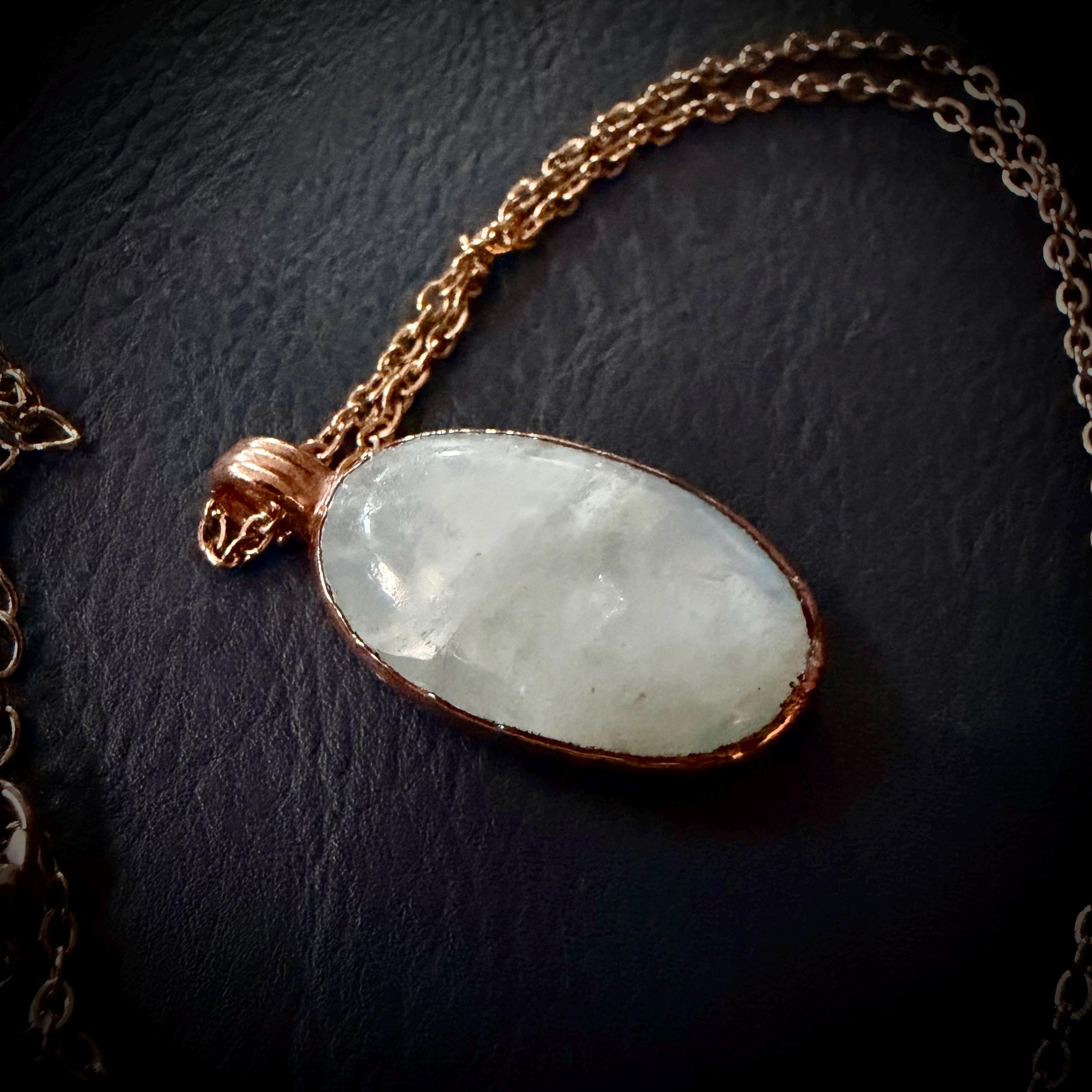 June Birthstone Moonstone Electroformed Necklace