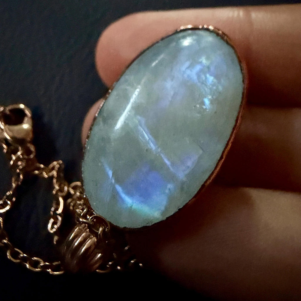 June Birthstone Moonstone Electroformed Necklace