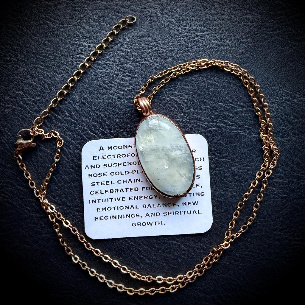 June Birthstone Moonstone Electroformed Necklace