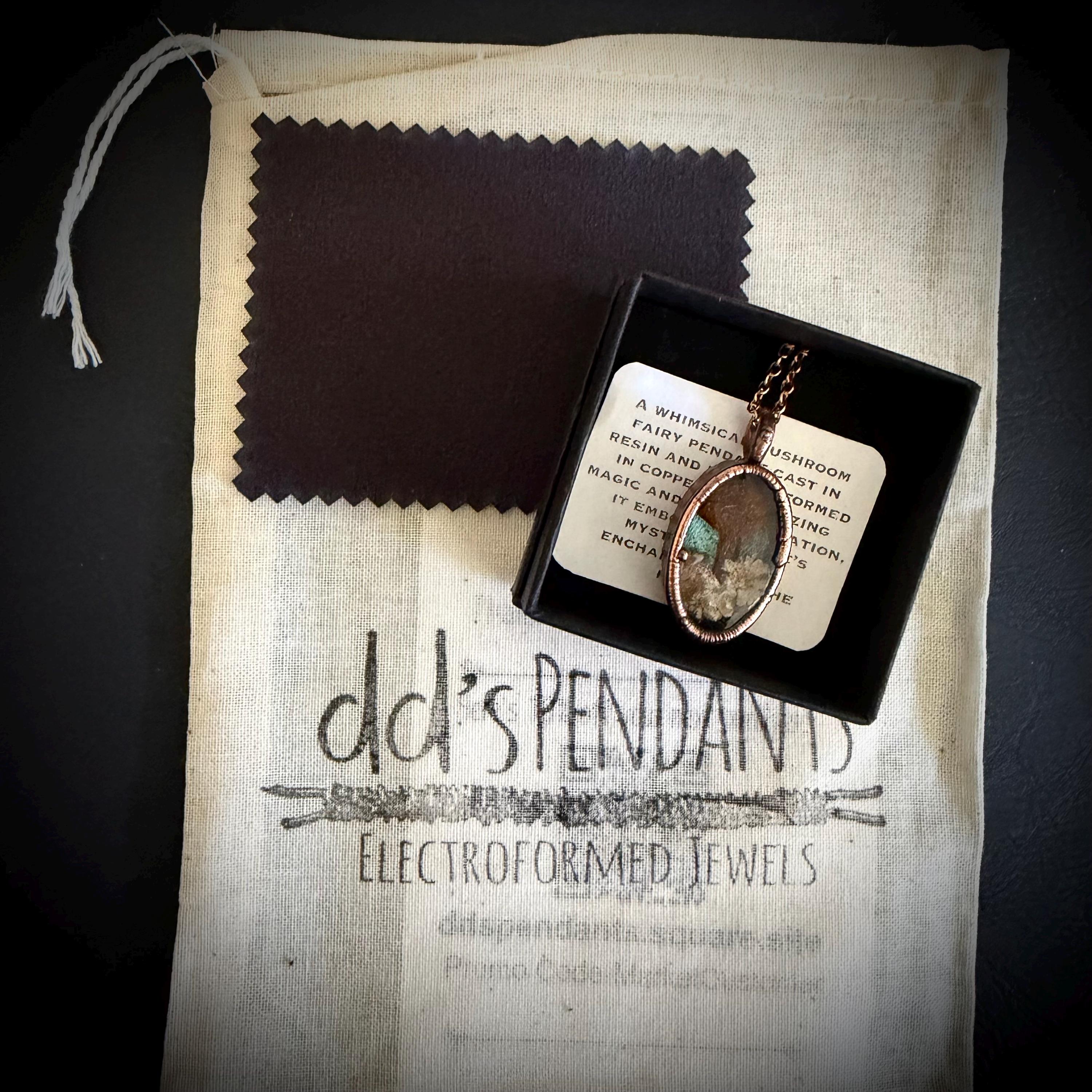 Electroformed Copper Flower Pendant: Dried Floral Resin Necklace