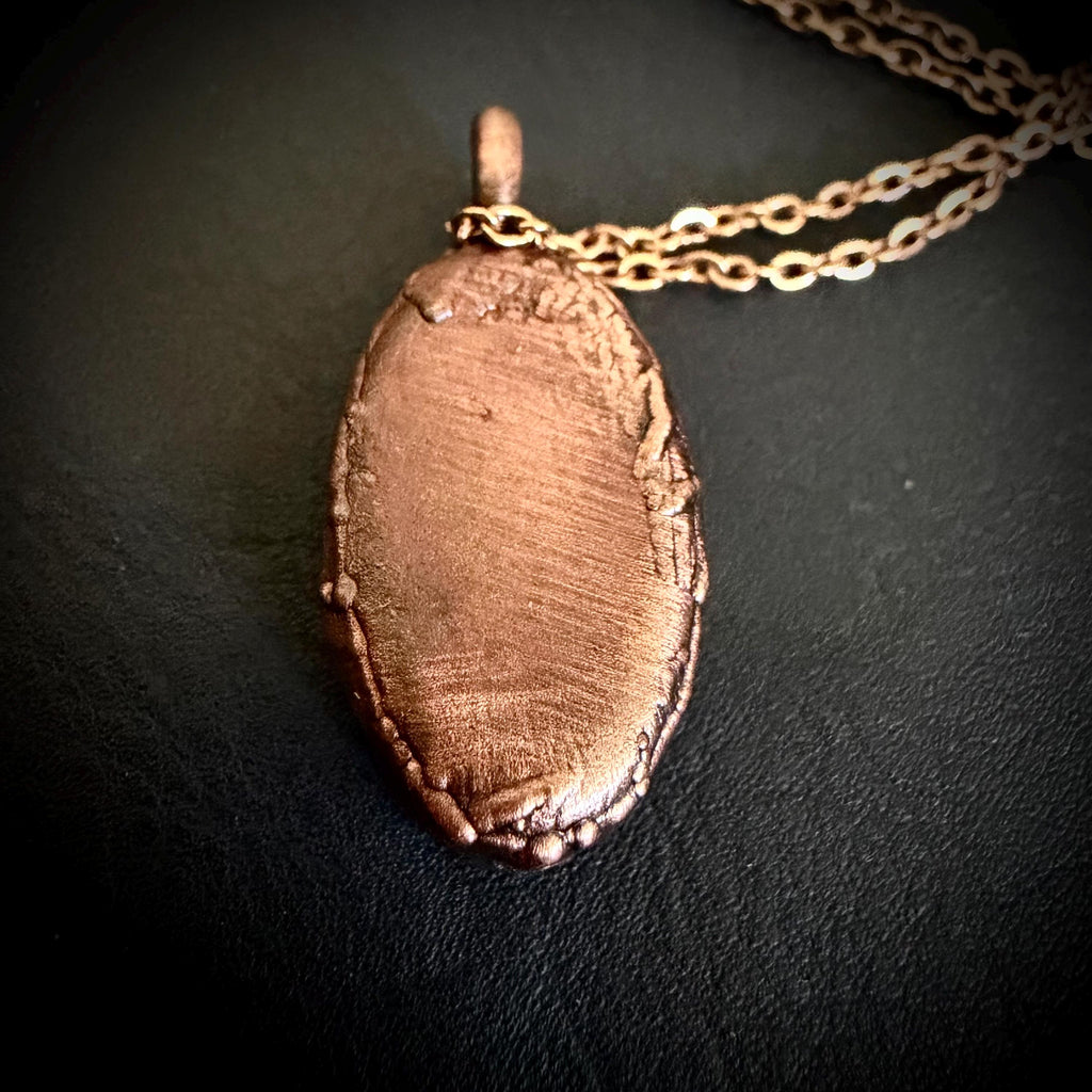 Electroformed Copper Flower Pendant: Dried Floral Resin Necklace