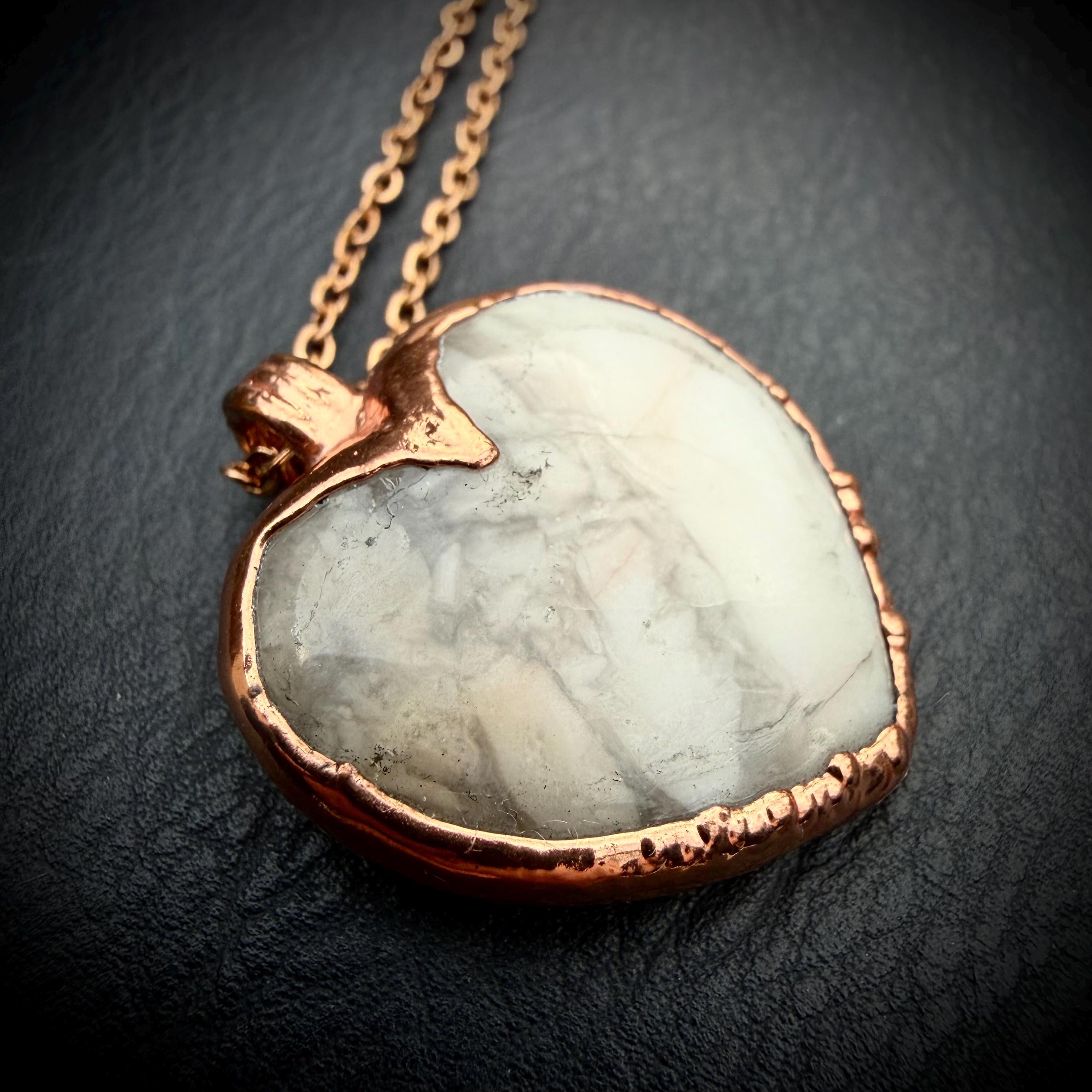 Grey Agate Heart Necklace