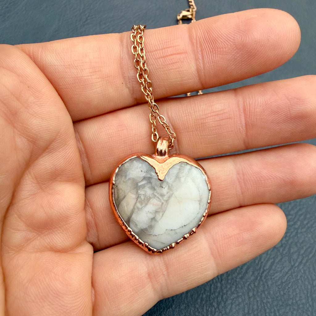 Grey Agate Heart Necklace