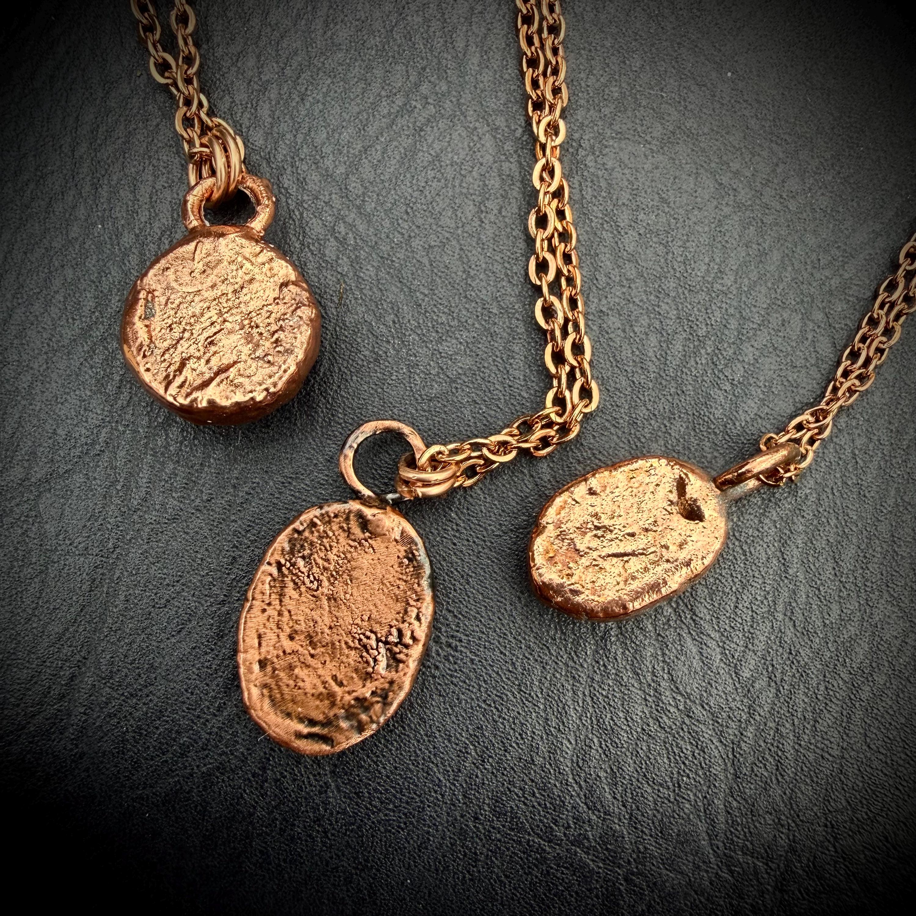 Rose Cut Hemimorphite Necklace | Electroformed Copper Pendant  | Handmade Crystal Jewelry