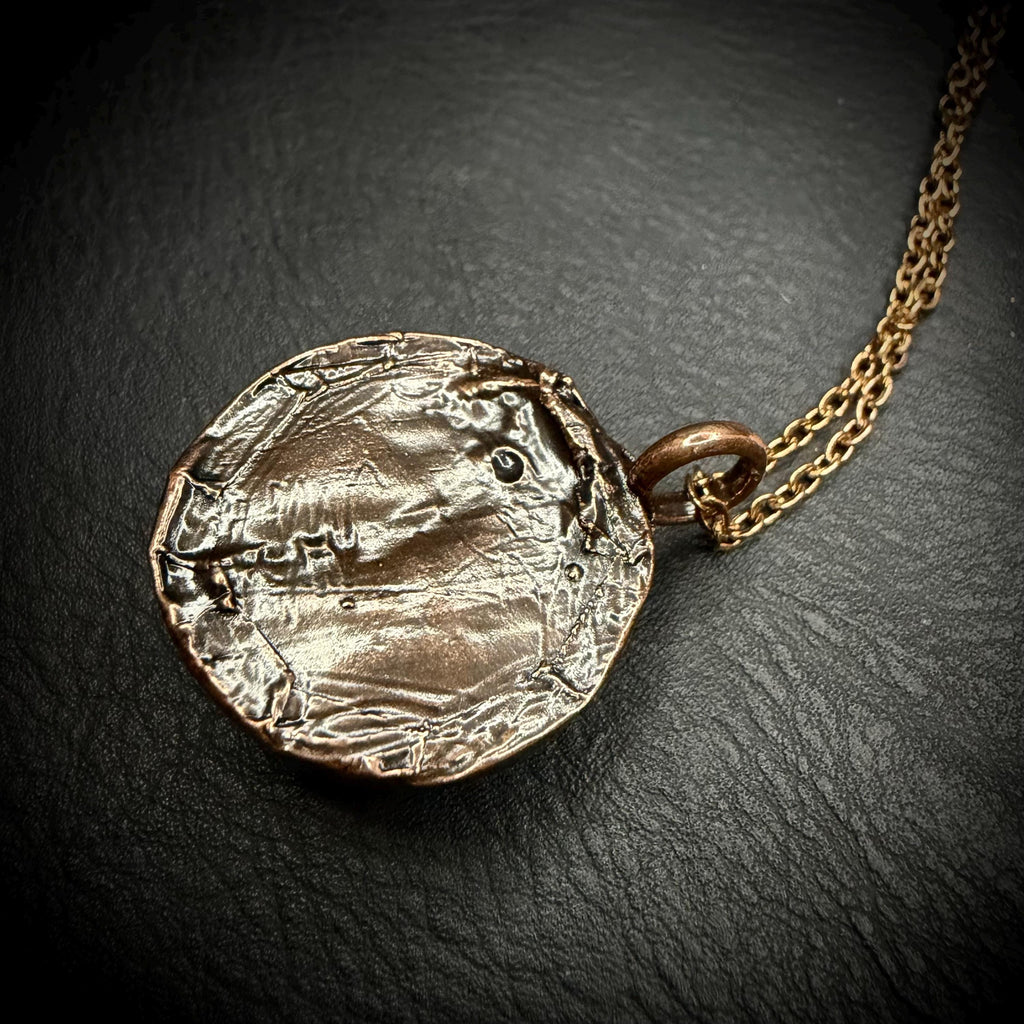 Electroformed Copper Goblincore Mushroom Garden Pendant | Real Plant in Resin | Mushroom Necklace