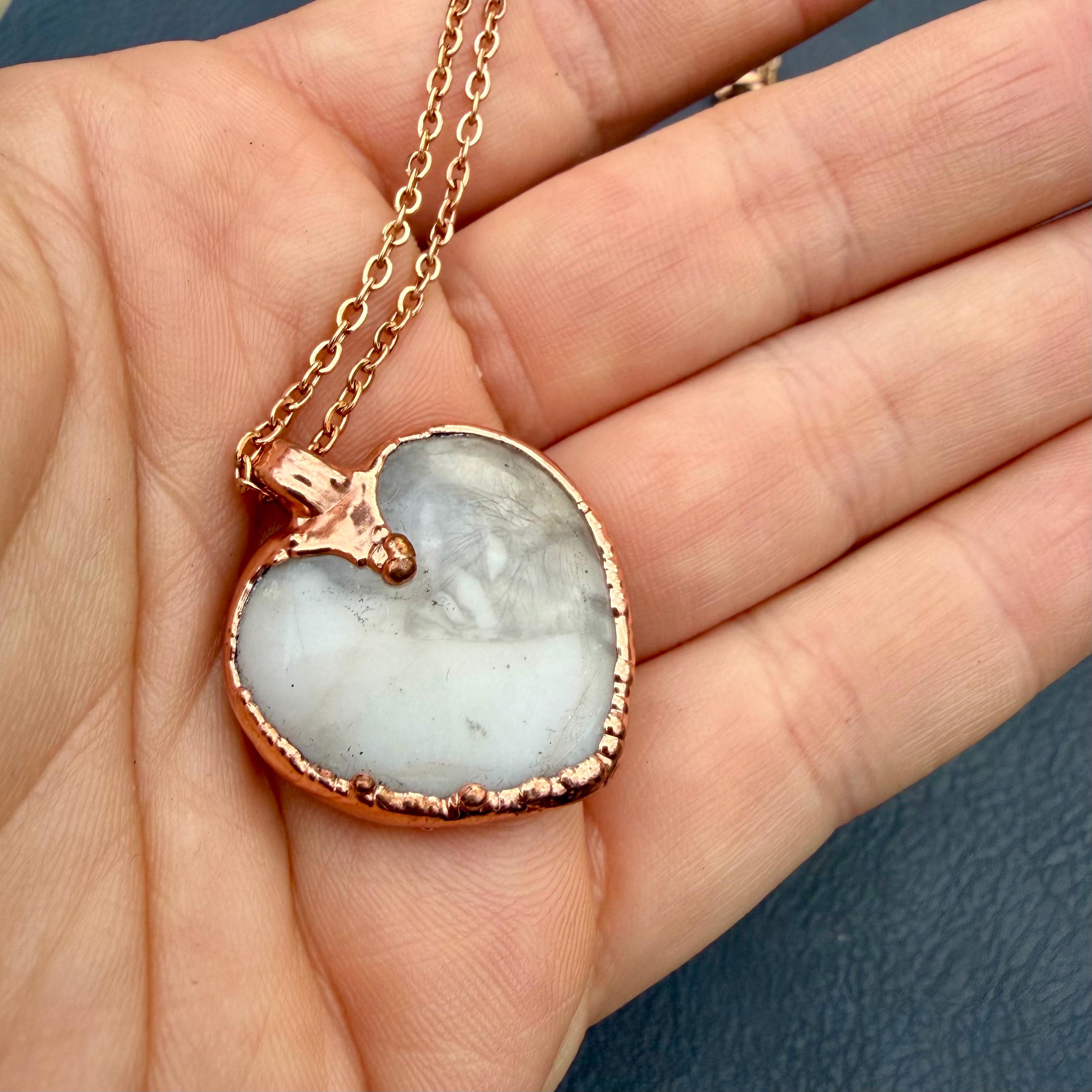 Grey Agate Heart Necklace
