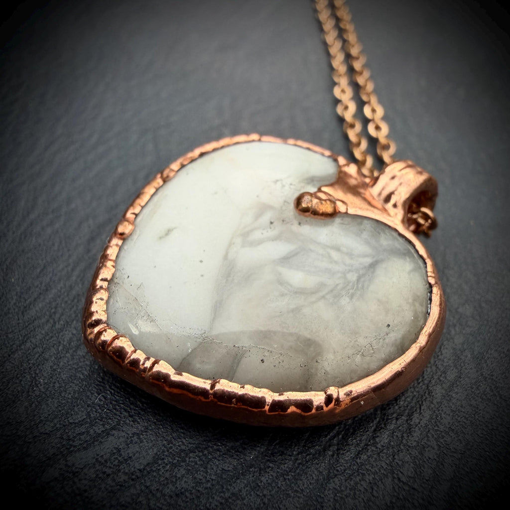 Grey Agate Heart Necklace