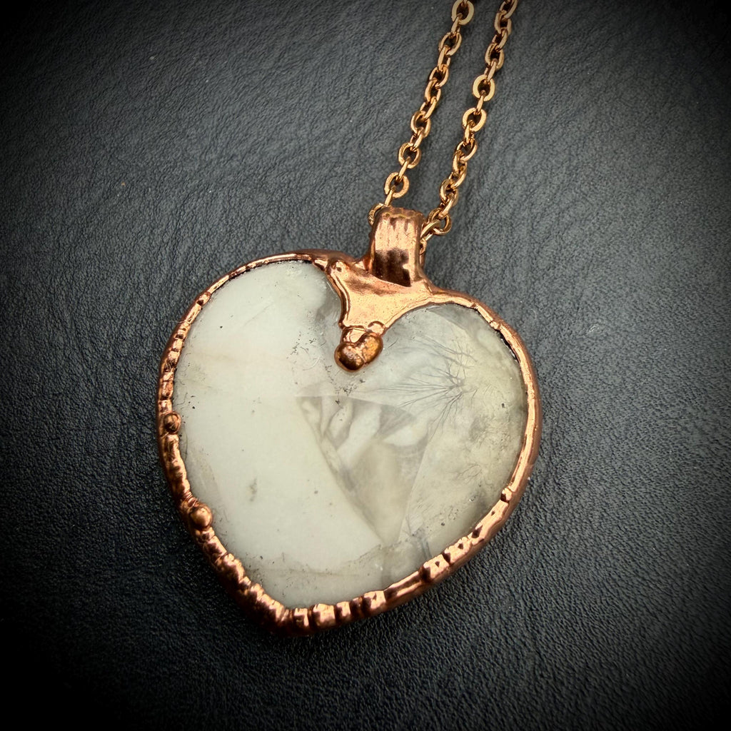 Grey Agate Heart Necklace
