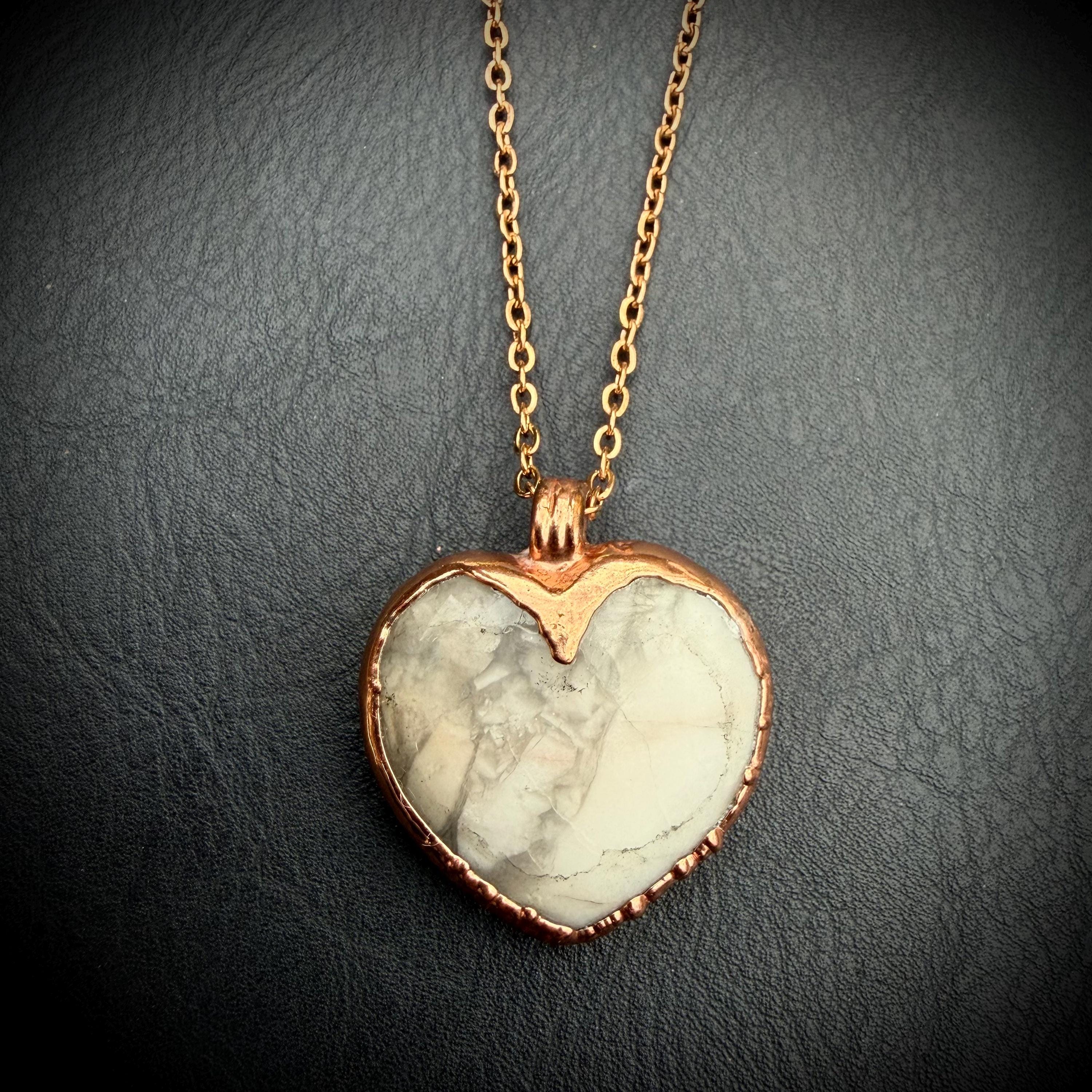 Grey Agate Heart Necklace