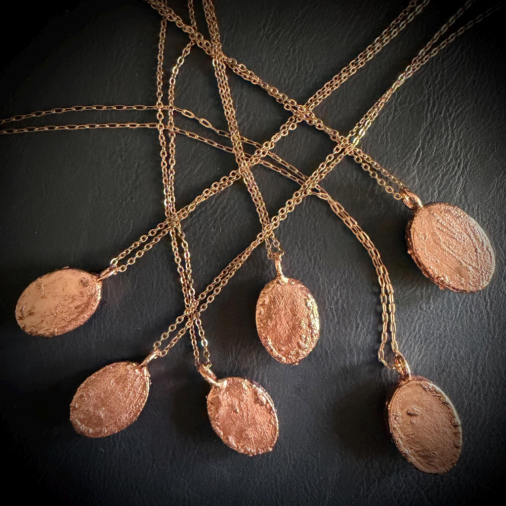 Electroformed Copper Goblincore Mushroom Garden Pendant | Real Plant in Resin | Mushroom Necklace