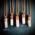 Electroformed Rose Quartz Point Necklace | Handmade Copper Crystal Pendant | Solid Copper Chain | Artisan Jewelry