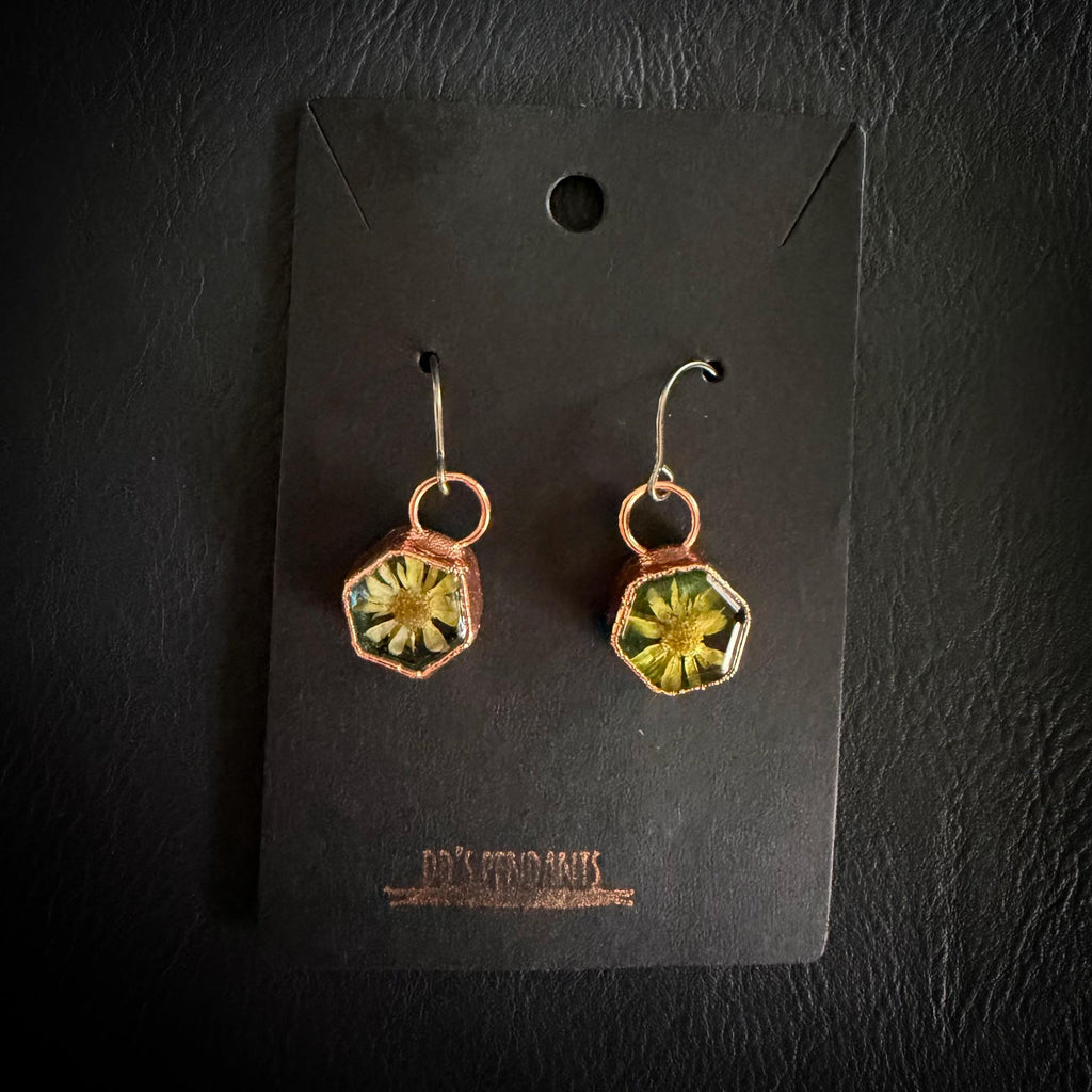 Dried Flower Resin Earrings | Botanical Jewelry | Niobium Ear Wires | Handmade Nature Earrings