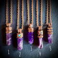 Electroformed Amethyst Point Necklace | Handmade Copper Crystal Pendant | Solid Copper Chain | Artisan Jewelry