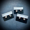 Aquamarine Earrings / Birthstone Stud Earrings / Electroformed Copper