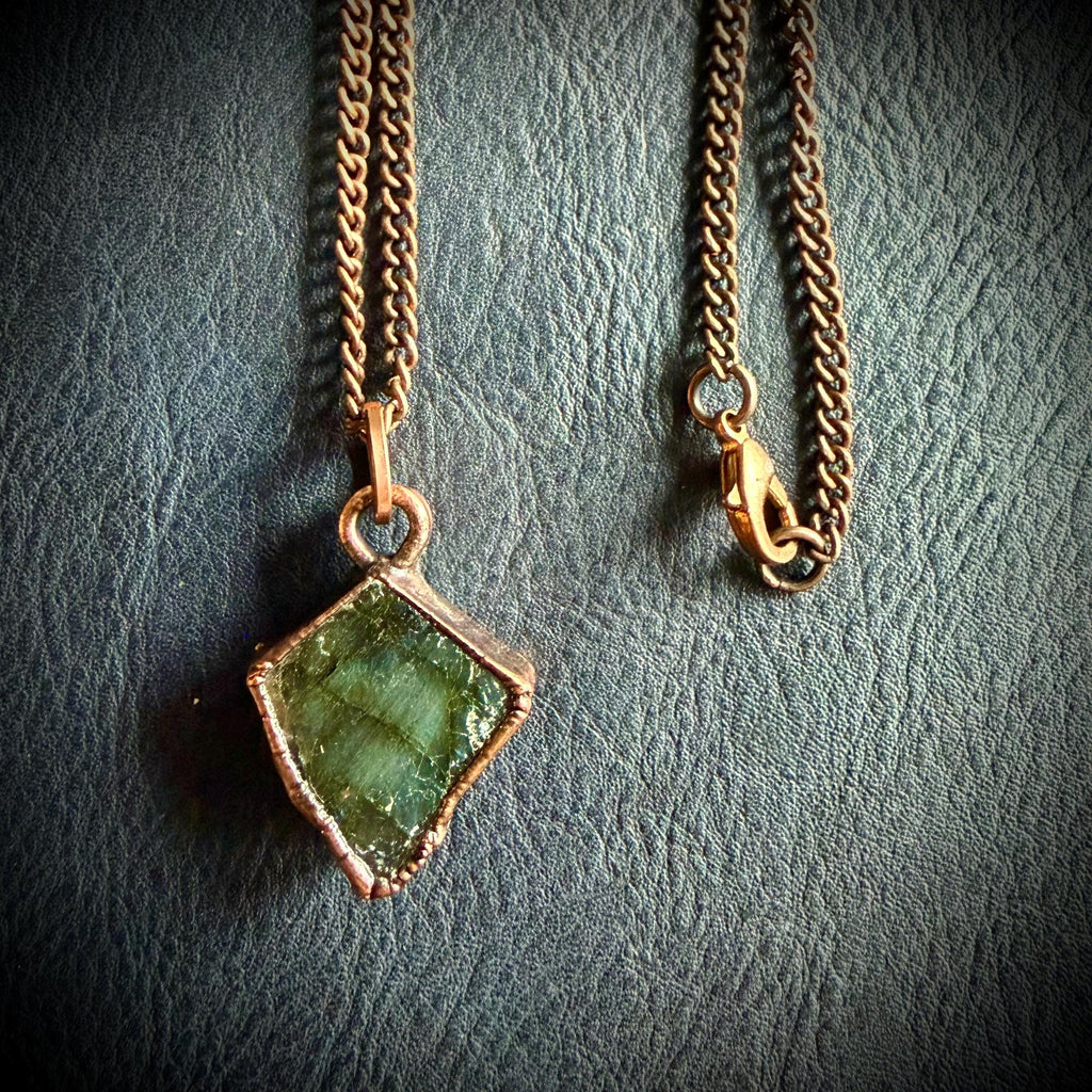 Labradorite Reversible Gemstone Necklace / Electroformed Jewelry
