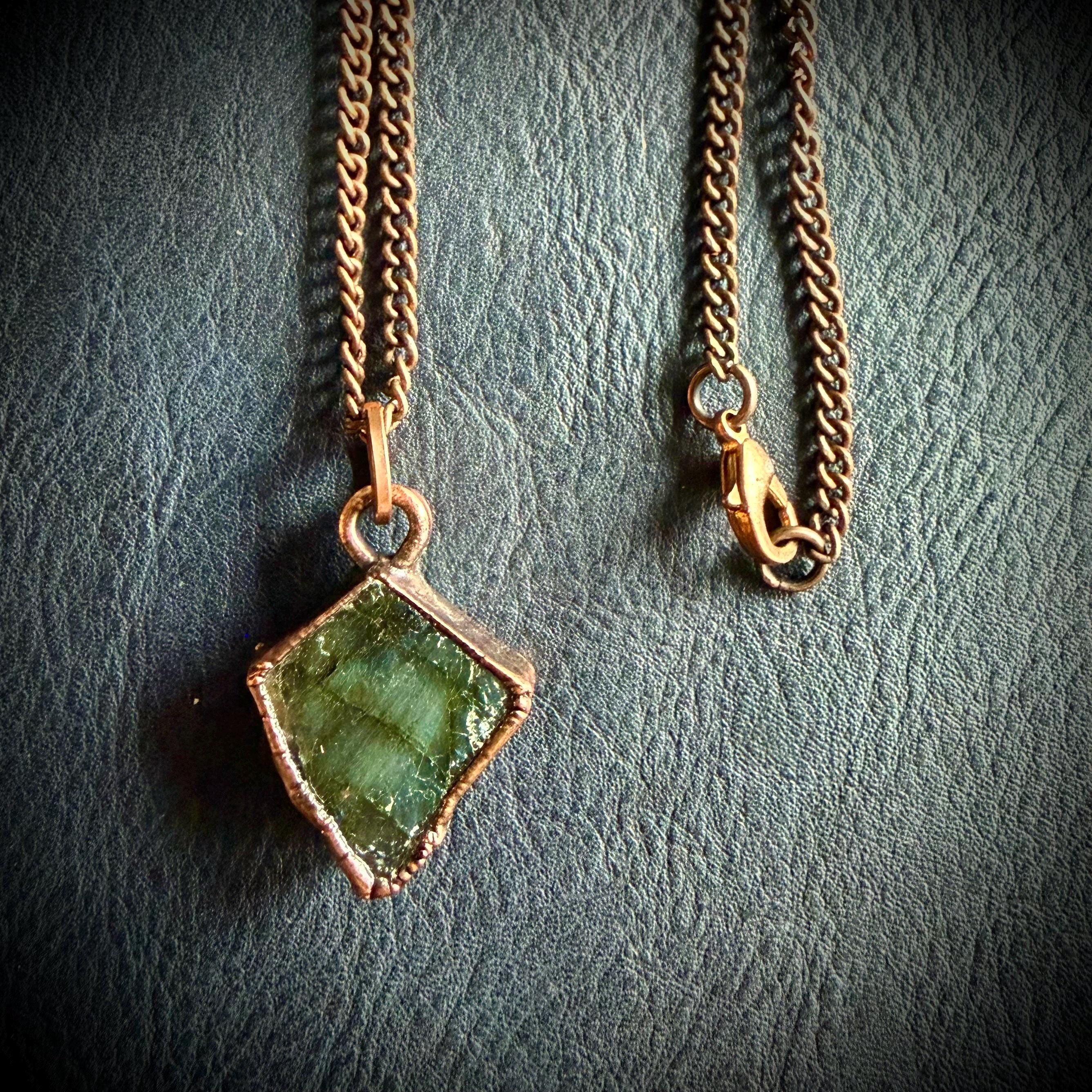 Labradorite Reversible Gemstone Necklace / Electroformed Jewelry