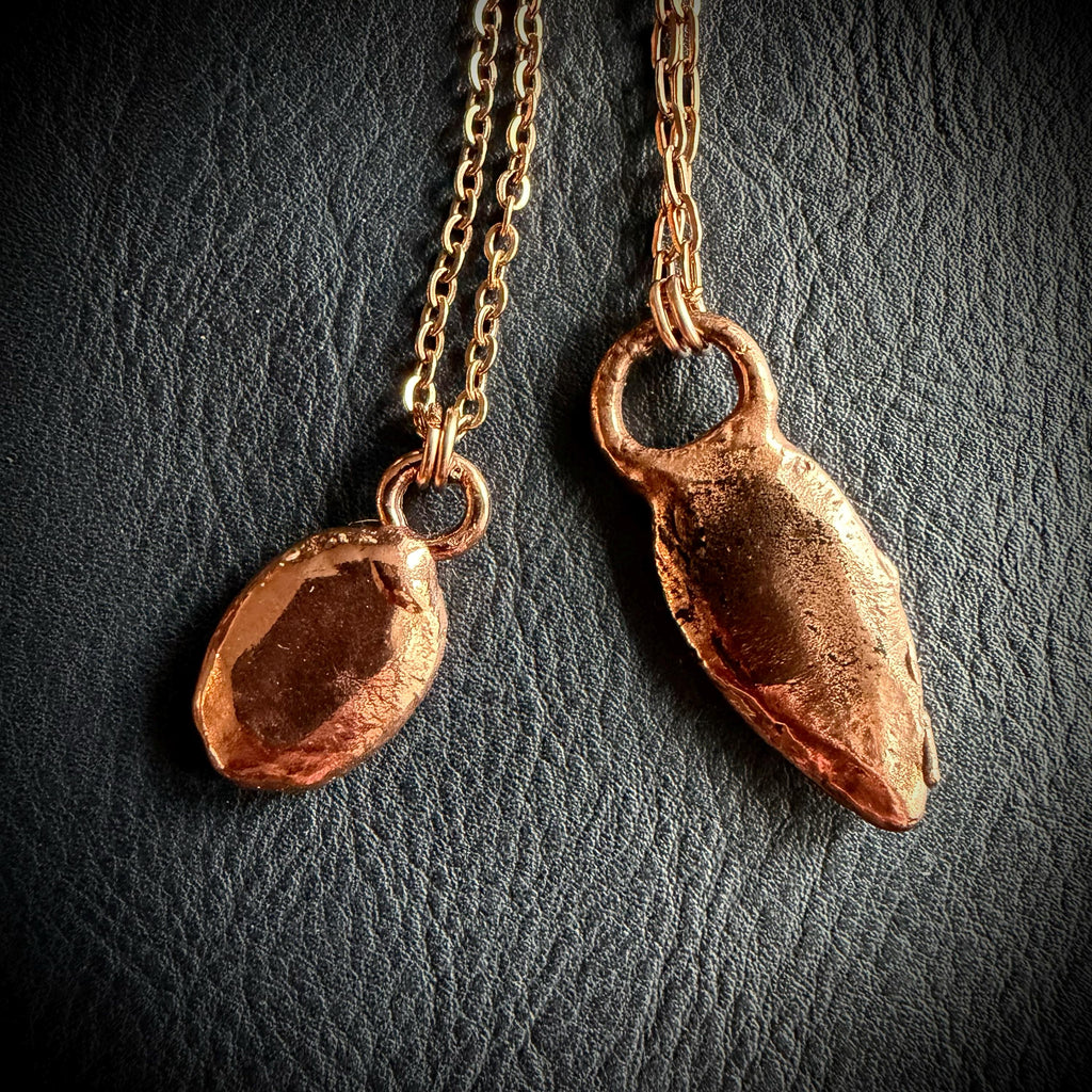 Electroformed Blue Kyanite Copper Pendant Necklace | Rose Gold Chain Jewelry